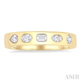 3/8 Ctw Spaced Mixed Shape Diamond Cut Fashion Band in 14K Yellow Gold